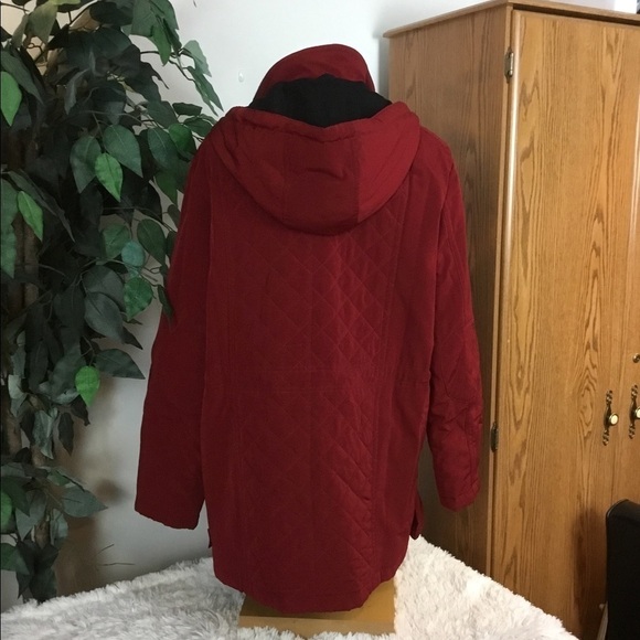 Nautica Large cranberry red hooded winter jacket - Picture 3 of 16